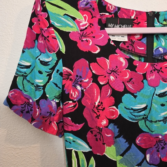 VINTAGE 90s My Michelle Floral Dress Small - Picture 5 of 13